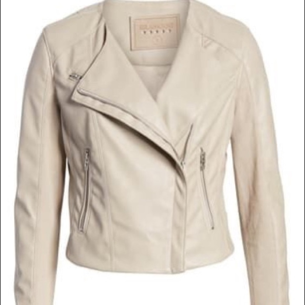 XS collarless moto jacket faux leather NWOT